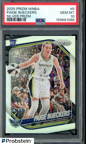2025 Panini Silver Prizm WNBA #5 Paige Bueckers Wings RC Rookie PSA 10 GEM MINT