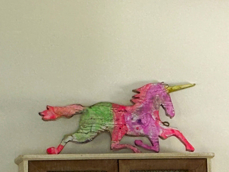 Handmade Wooden Unicorn Wall Hanging Decor Cutout, Fantasy Theme
