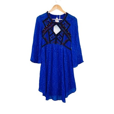 Free People Embroidered Tunic Dress Size S Boho Festival Blue Shimmer Hippie | eBay Free People Embroidered Tunic Dress Size S Boho Festival Blue Shimmer Hippie | eBay