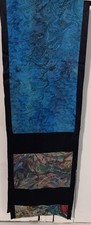 Asian Inspired Artisan Art To Wear Long Fine Silk Scarf Marbled Design