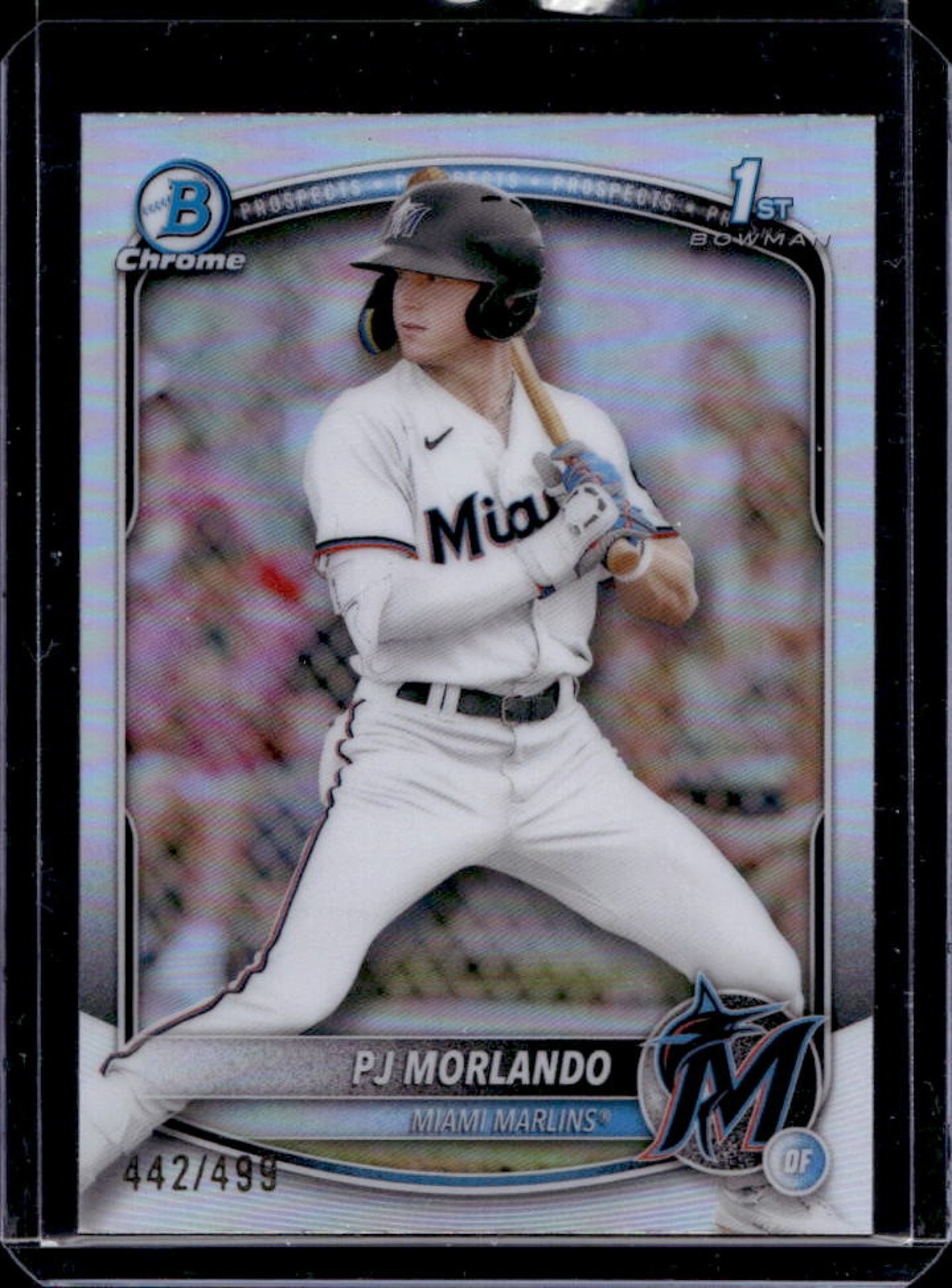 2025 Bowman PJ Morlando Chrome Refractor 1st Prospect #/499 Marlins
