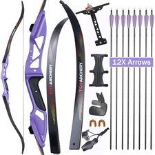 Archery 56" Metal Takedown Recurve Bow for Competition Hunting Target 18-50LBS