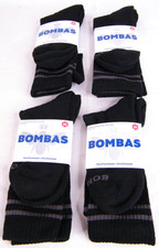 New Lot Of 4 Pair Bombas Socks HONEYCOMB Black Crew Length Calf Medium