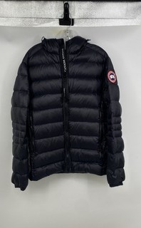 Canada Goose Mens Black Hooded Long Sleeve Full Zip Puffer Jacket Size XL