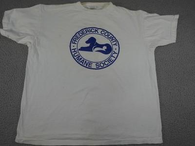 Vintage Frederick County Humane Society Shirt Mens XL White Walk N Wag 1995