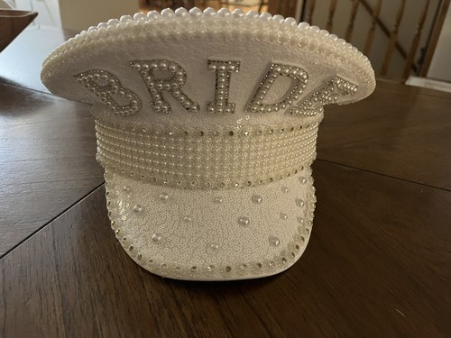 Bride Captain Hat with Pearls, Bachelorette Party Accessory