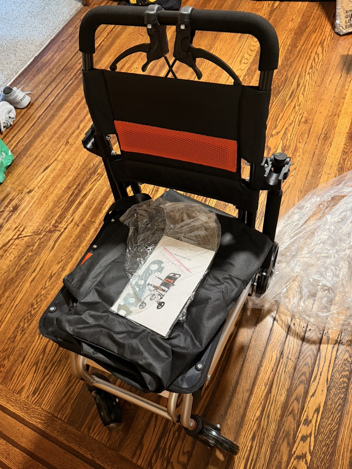 Upgraded Transport Wheelchair, Telescopic Handle, Inflatable Seat, light weight 