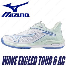 MIZUNO Women's Tennis Shoes WAVE EXCEED TOUR 6 AC 61GA2471 White/Mint/Blue