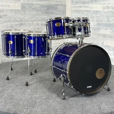 Used Premier Signia Maple 5pc Drum Set Sapphire Blue - Very Good