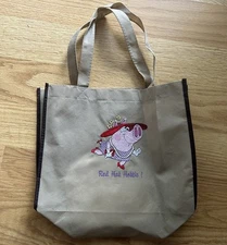 Red Hat Society Canvas Tote Bag Reusable “Red Hat Hottie” 12” X 13” Embroidered