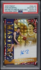 Kon Knueppel 2025 Topps Finest Masters RC AUTO Red Black Geometric Jersey #7/10