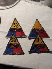 Toppa Spalla Post WW2 50° DIVISIONE CORAZZATA US ARMY, altre 2 vecchie pat Ironside