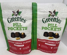 2 bags Greenies Pill Pockets Hickory Smoke 30ct 7.9oz x2 SEALED Exp 2/2029