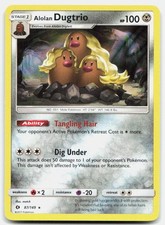 SM Base Set Alolan Dugtrio NM Holo Rare Pokemon Tcg Card