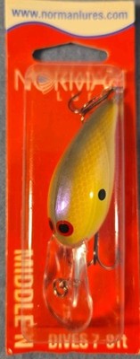*Pre-Pradco Norman Lures MIDDLE N Made in USA 3/8 oz GMN-215 CANARY