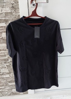 Men's Clothes Black T-Shirt with skulls