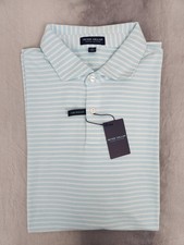 PETER MILLAR Crown Crafted Albatross Stripe Cotton Blend Piqu  Polo Men's XL