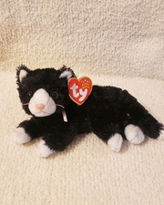 BOOTIES 2002 Remake Black & White Tuxedo Cat  Winter Poem HTF Ty Beanie Babies
