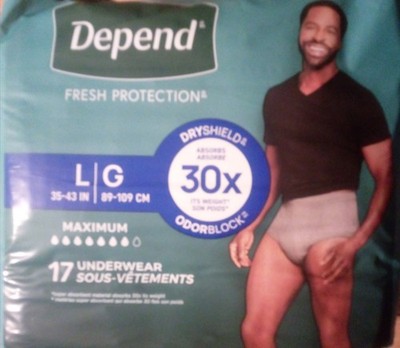 Depends Men underwear LG 17 ct maximum protection - 2 pk