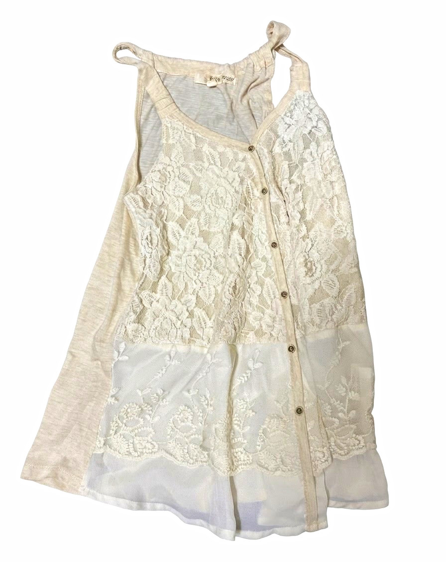 Beta House Women's Size Small Cream Off White Tank Top