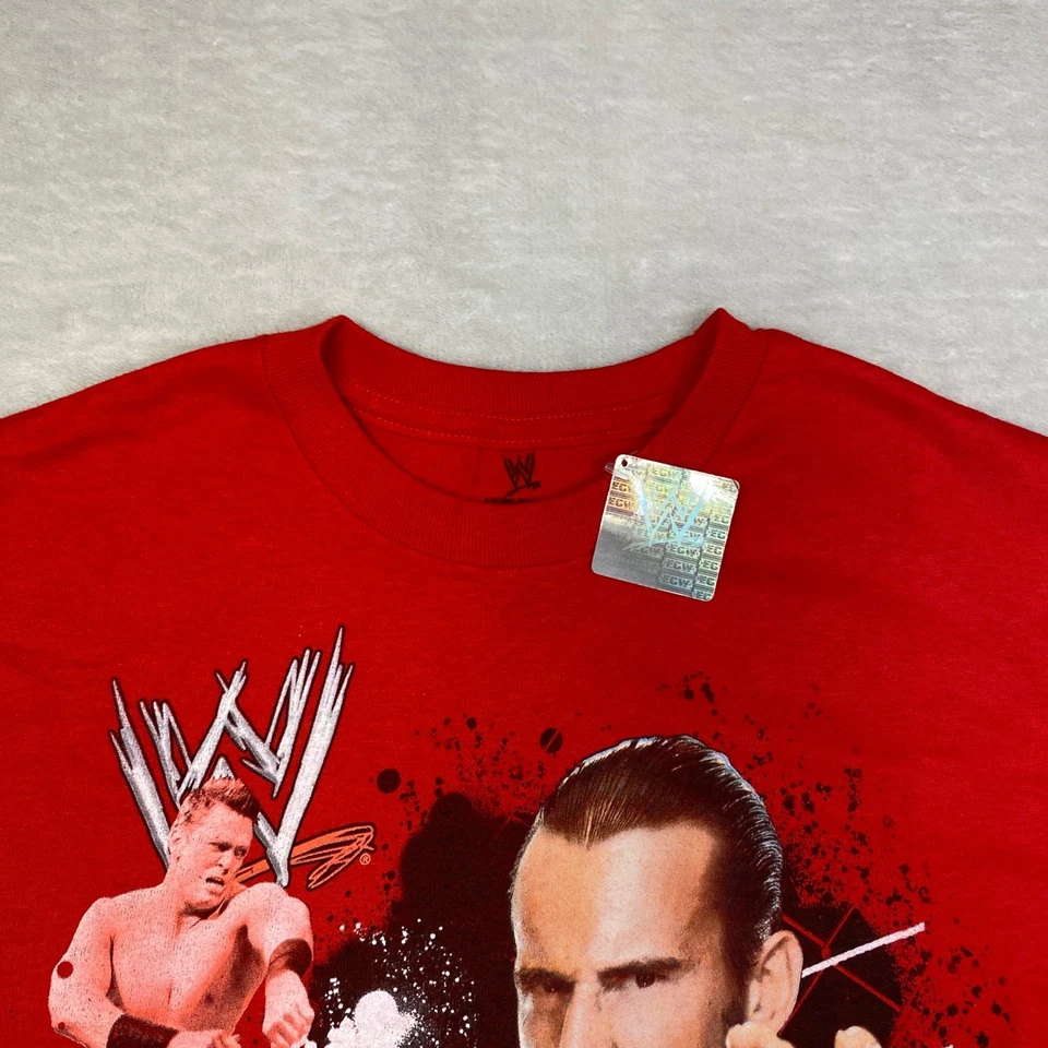 Camiseta de Lucha Libre Niños WWE CM Punk John Cena Roja XXL 18-20 Licencia Oficial Foto 2 de 4