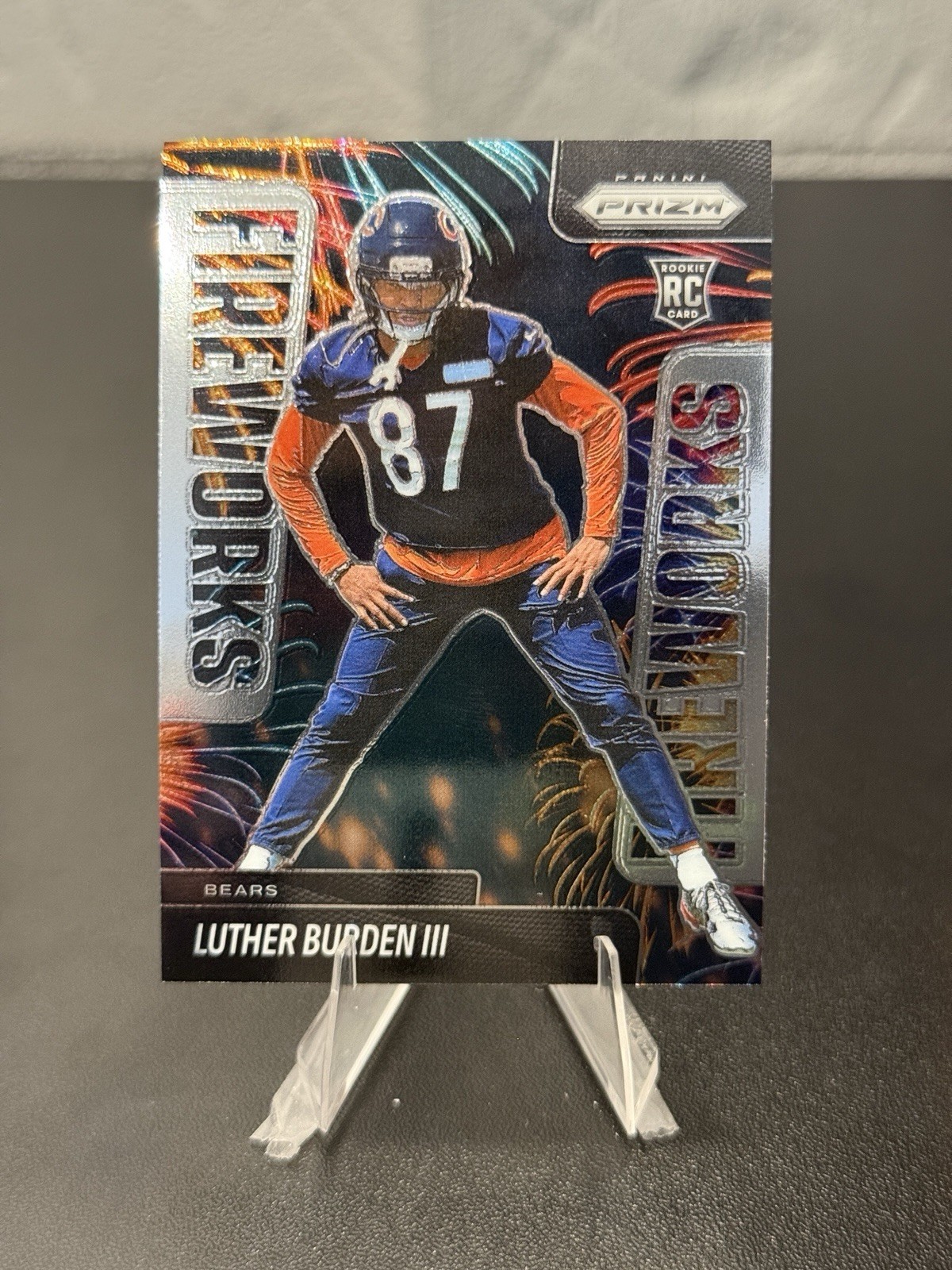 2025 Panini Prizm Luther Burden III RC Fireworks #20 Chicago Bears