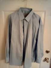 Marty's mens blue on blue print dress shirt hand tailored see measurements