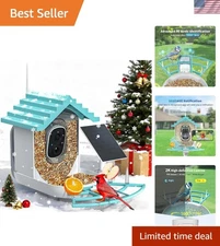 Smart Bird Feeder with Camera Solar Powered & AI Bi rd Identification, 2.4Ghz...