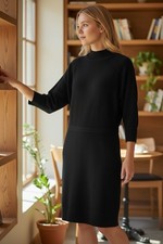 Stitchdrop Side Zip Sweater Dress In Black Size Large NWT