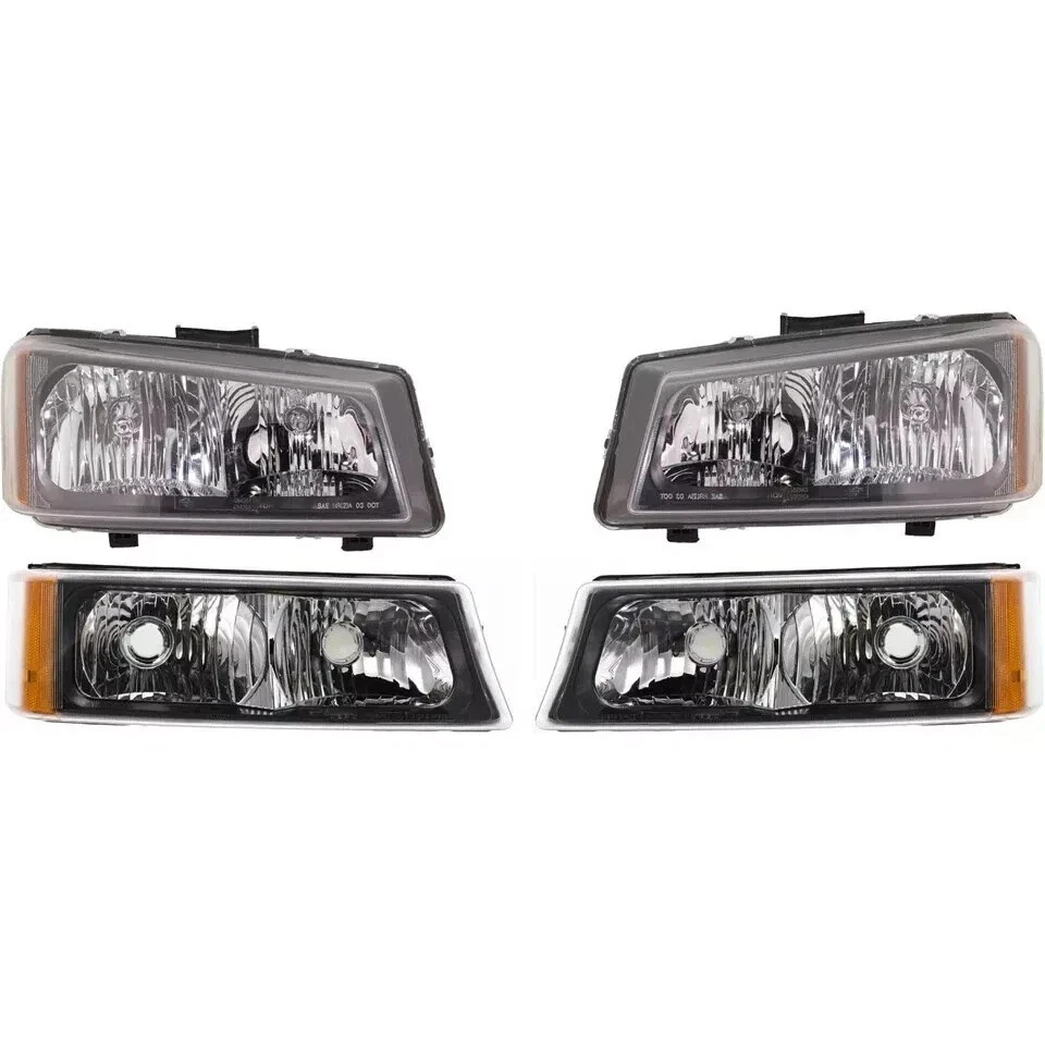 For 2003-2006 Chevrolet Silverado 1500 Front Grille Headlight Kit Brackets 7PC Foto 3 de 4