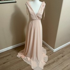 Lulus Thoughts Of Hue Blush Surplice Maxi Dress Pink Size Small Bridesmaid Prom