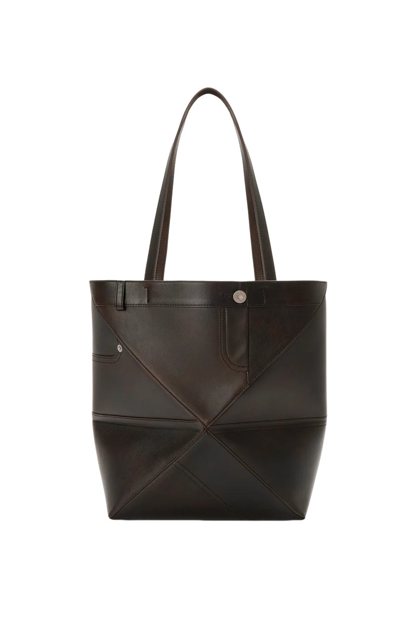 LOEWE Panta Medium Puzzle $3150 Vintage Brown Tote Bag New & Authentic