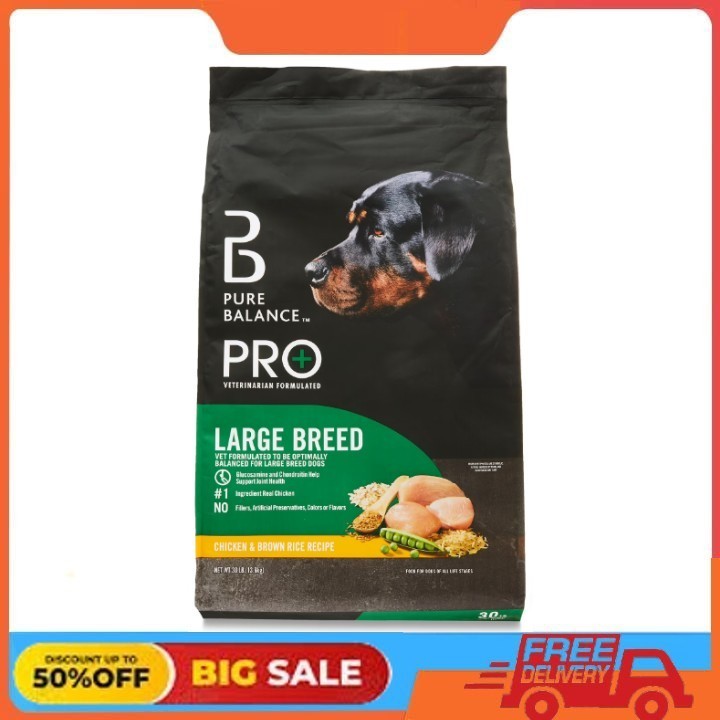 Pure Balance Pro+ Large Breed Chicken and Brown Rice Recipe Dry Dog Food, 30 lb