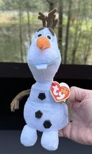 TY Disney Frozen Olaf Snowman Beanie Babies Sparkles 8  plush New w/ Tags