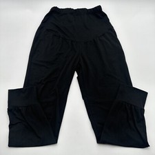 Maternity Leggings Women Small Black Solid 2 Pocket 17008