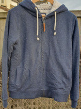 Fat Face Fabulous Kendal Borg Navy Blue Faux Fur Lined Hoody Coat Size 12