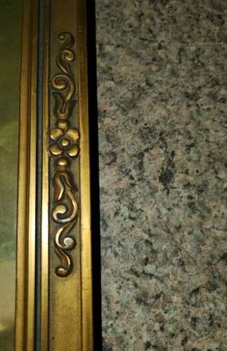 ANTIQUE 20s SWEETHEART PRINT  EDOUARD CABANA BARBOLA~GOLD Gesso Wood Frame! - Picture 5 of 6