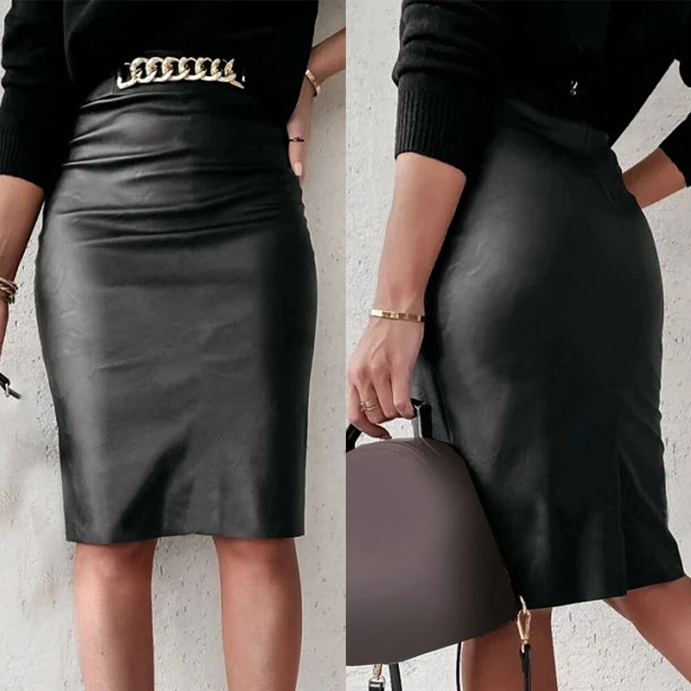 Full length leather skirt sale