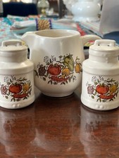 Vintage McCoy Spice Delight Creamer w/Handle and Salt & Pepper Shakers w/Stopper