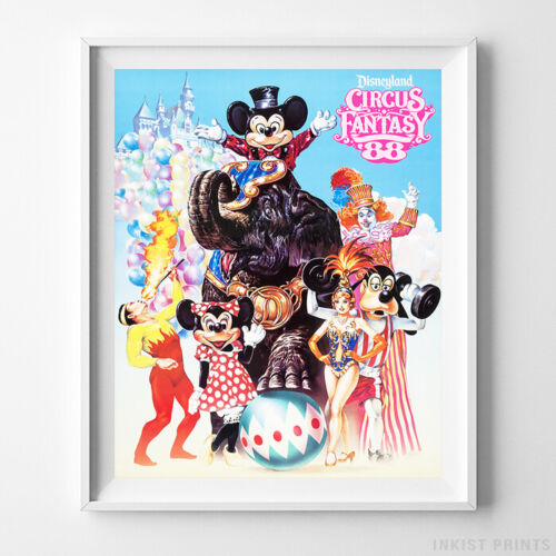 Disneyland Disney World Circus Fantasy 88 Nursery Room Baby Wall Art  UNFRAMED