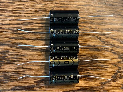 5pc Electrolytic Capacitor Axial 2000hr +105  RoHS 4700uF 25V φ18x36mm Supertech