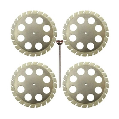 4pcs Dental Diamond Double Sided Cut Dental Cutting Plaster Disc Wheel 45*0.30mm