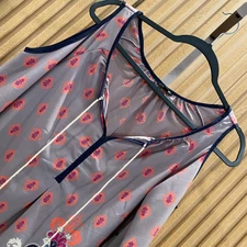 mm mm mm Blouse Women's S Cold Shoulder Floral 3/4 Sleeve Neck Tassel 