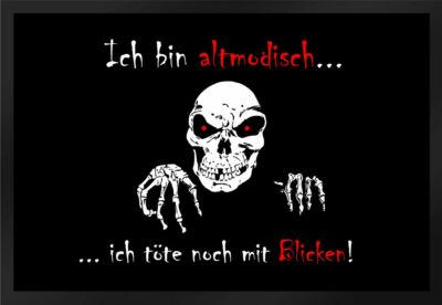 Fußmatte Schmutzfangmatte Bin altmodisch töte mit Blicken F286