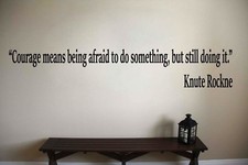Knute Rockne Notre Dame Courage Football Quote Vinyl Wall Sticker Decal (a)