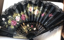 Vintage Asian Style Large Fans Set Of 2