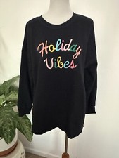 Old Navy Holiday Vibes Tunic Sweatshirt Large Black