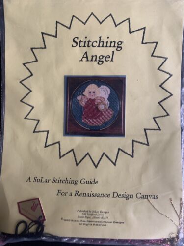 Stitching Angel Needlepoint Kit NIP Canvas Guide Fibers - Picture 2 of 7