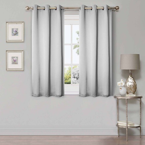 Solid Classic Modern Grommets Room Darkening 42" Wide Blackout Curtain Panel Set - Picture 192 of 206