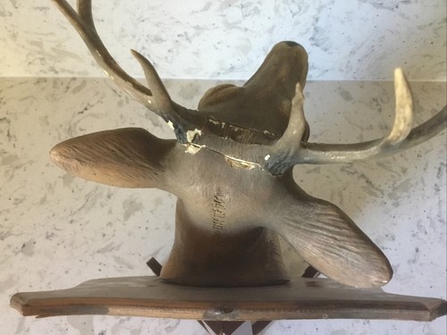 Orn-A-Craft, Harzkreide Hirsch Statue Wandhängend, 1945 ~ 10 Punkt BUCK 13" - Bild 5 von 6